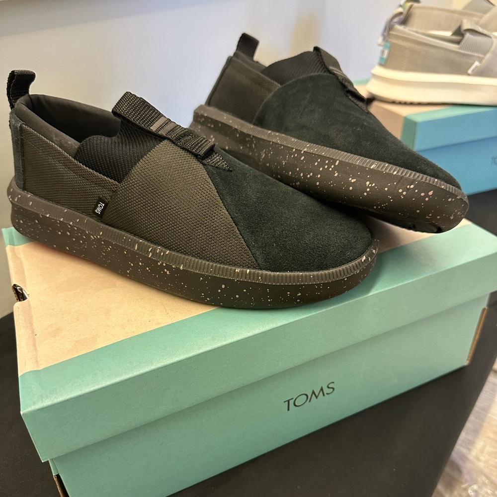 Brand new - TOMS Slip on Shoes (Black) size 9.5